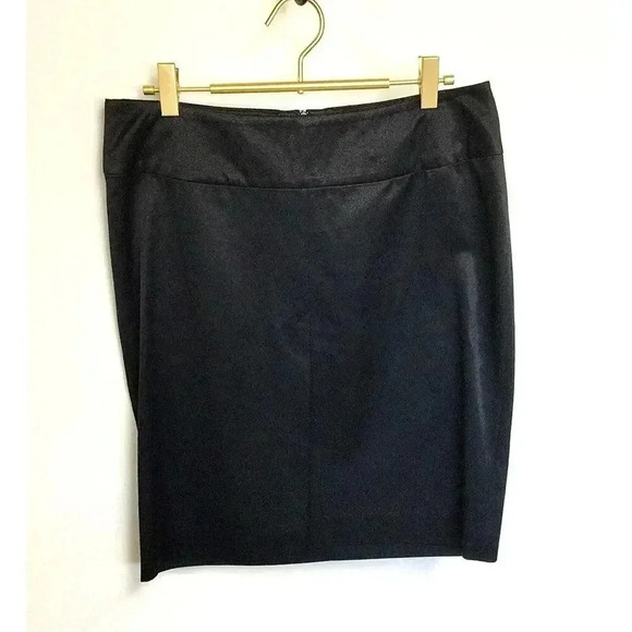 French‎ Connection Womens Black Stretch Flat Front Slit A-Line Mini Skirt Size 6 - Picture 1 of 7